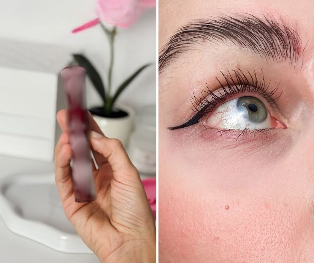 Maskara u bordo nijansi koja odlično ističe smeđe i zelene oči: košta oko 4 eura u drogerijama