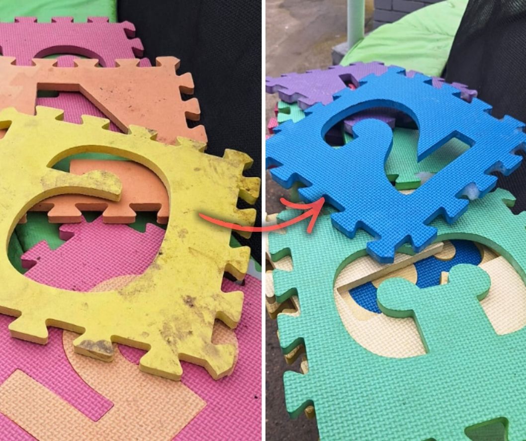 Isprobala sam trik za čišćenje dječjih podloga za igranje i vježbanje: savršen za podne puzzle